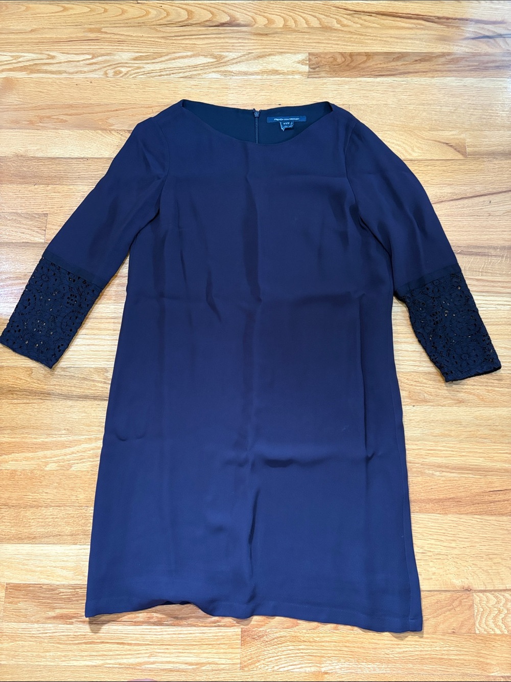 Women’s Black Shift Dress with Lace Cuffs